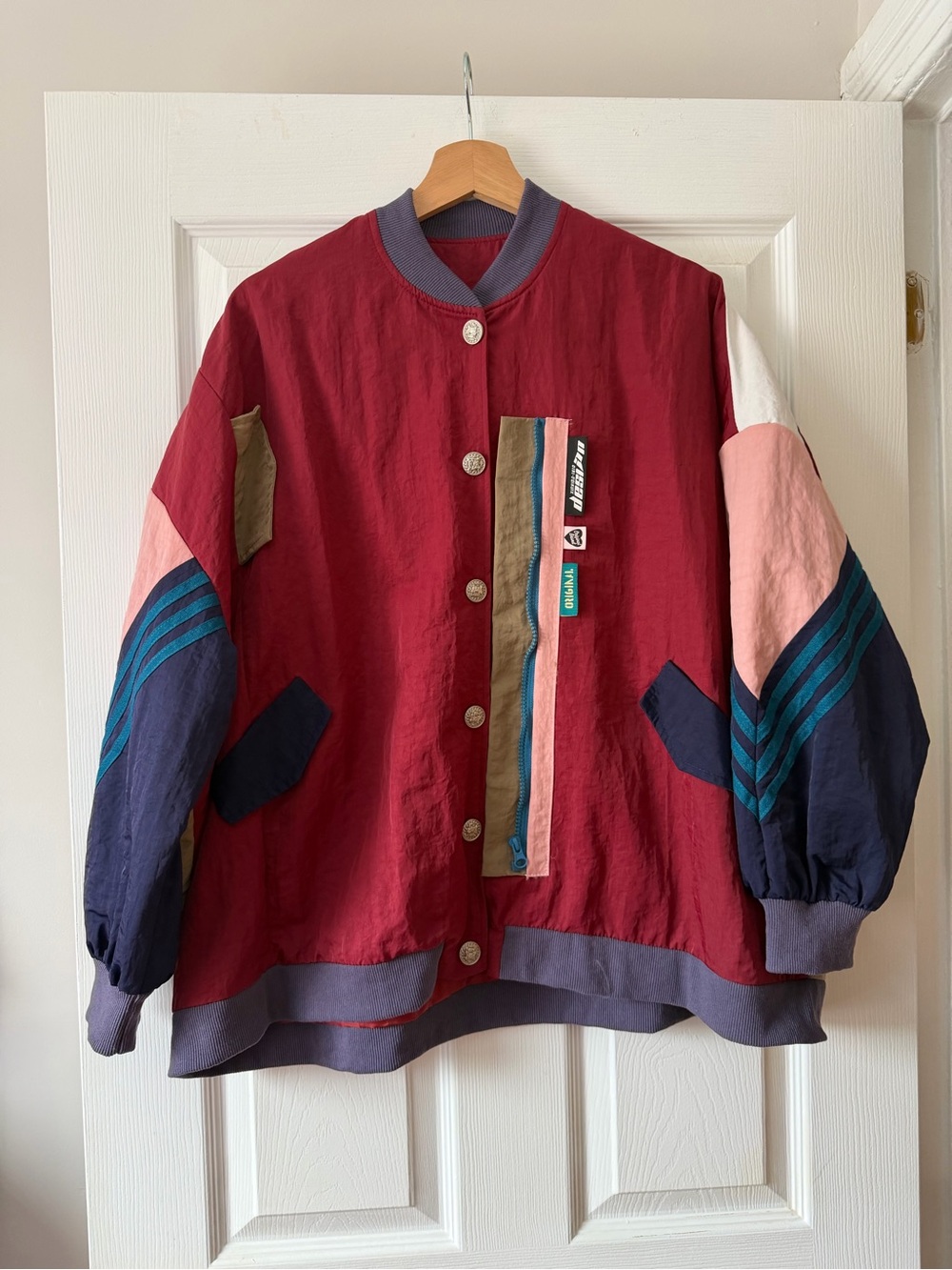 Vintage Mickey Mouse Colorblock Bomber Jacket